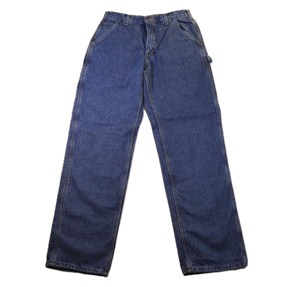 Carhartt‎ Mens 32x34 Flannel Lined Work Dungaree Jeans Dark Stone B236 DST NWT